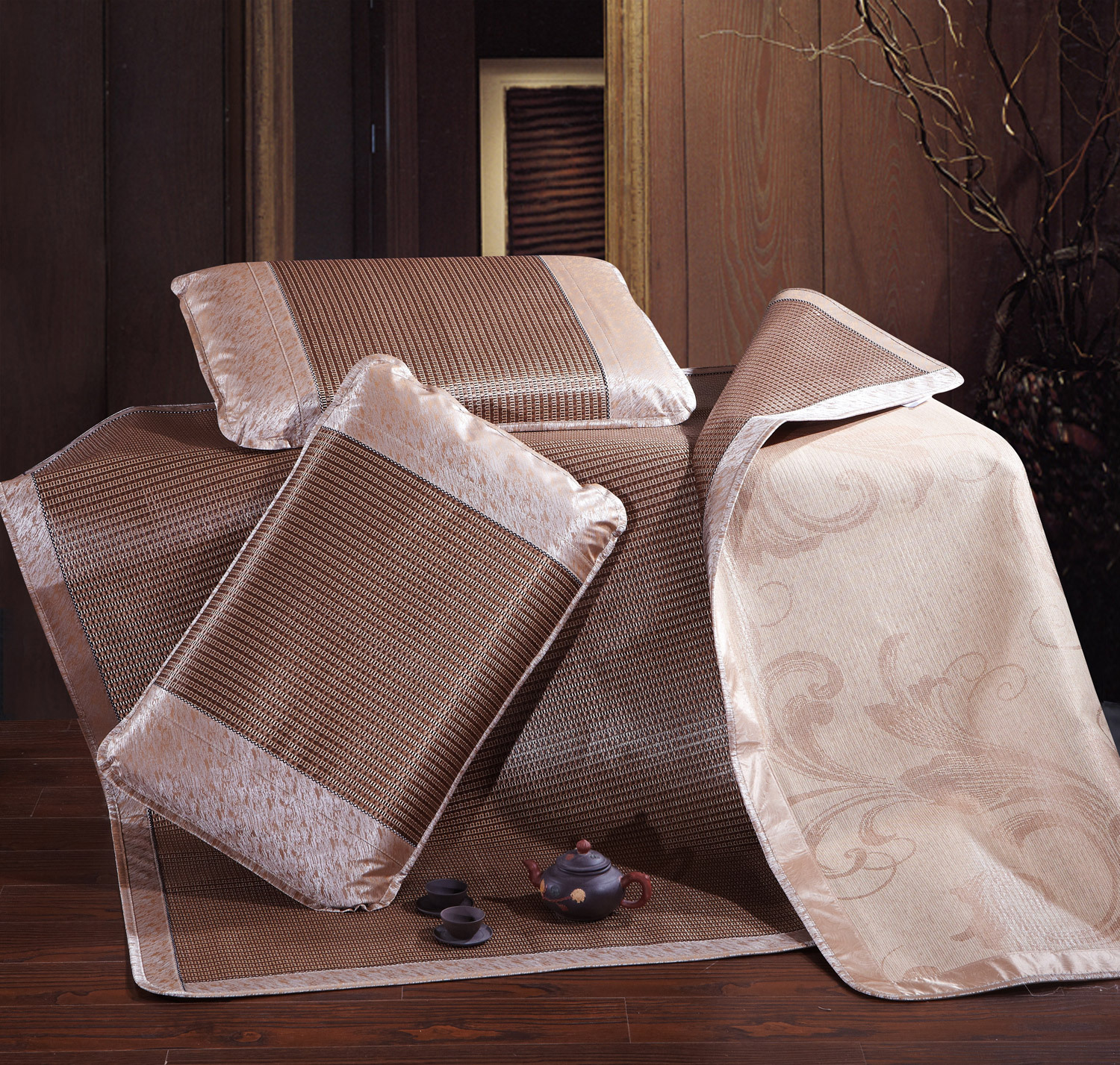 2015新款冰藤席夏季凉爽席子三件套单人双人床上用品套件批发特价