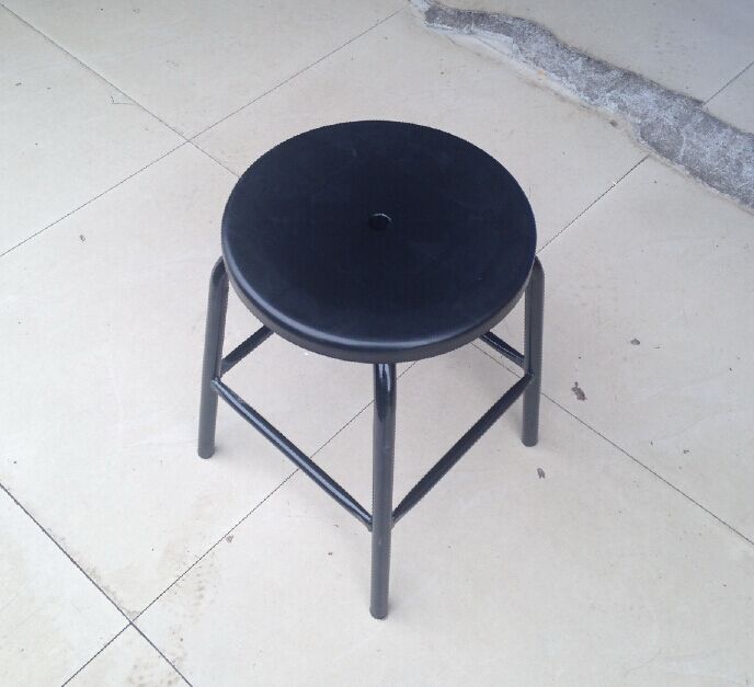 东莞防静电四脚圆凳 加固防静电圆凳 黑色防静电铁脚加固凳子