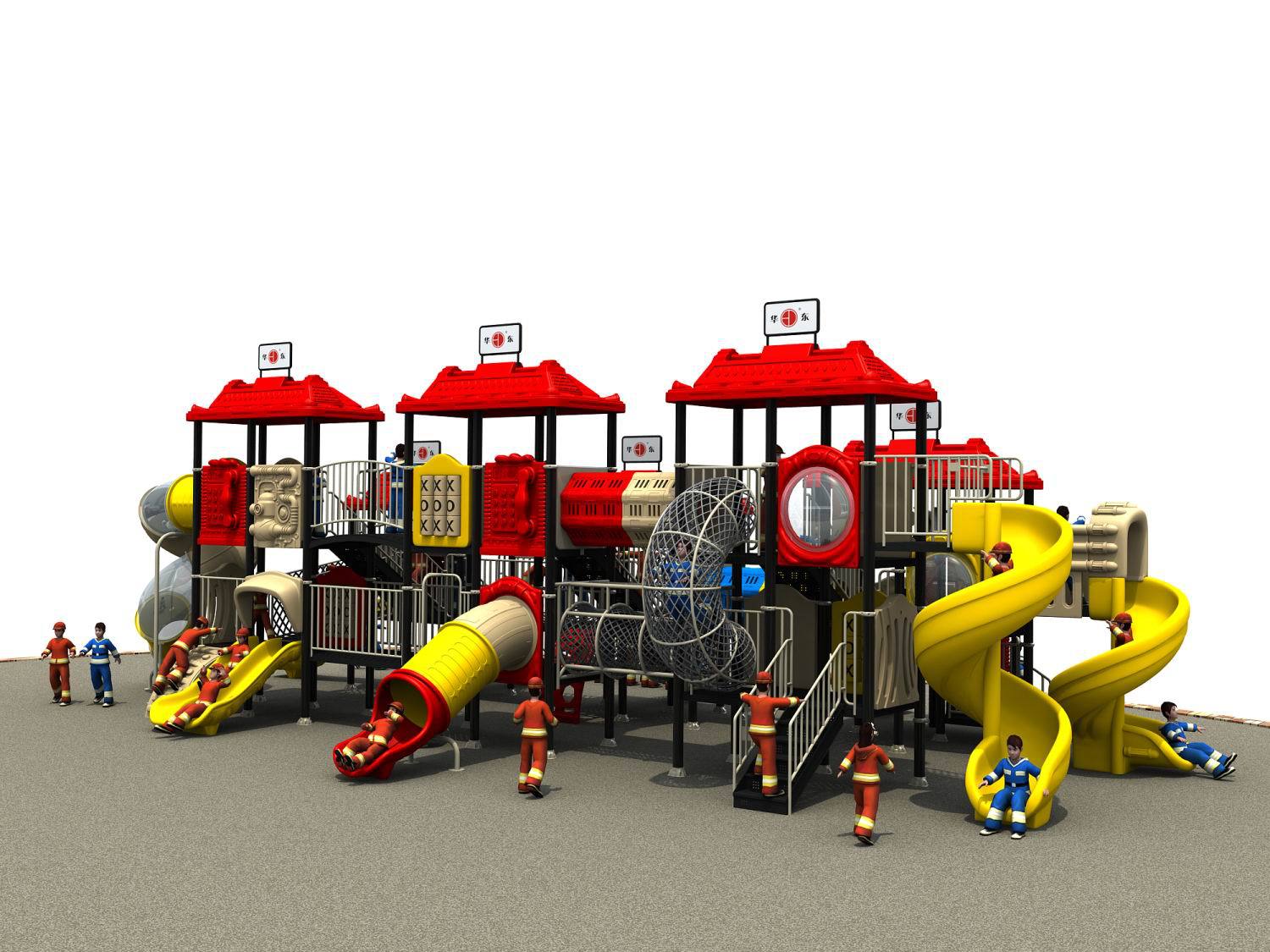 浙江华东hd14-025a镀锌管户外工程塑料大型室外城堡小区滑梯