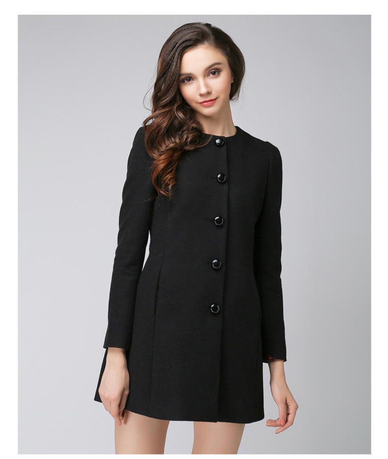 女式呢大衣2015新款毛呢外套女气质优雅毛呢大衣女外套学院风