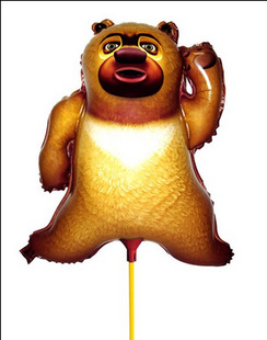 光头强熊大二托干气球儿童派对装饰用品铝膜异型卡通气球厂家直销