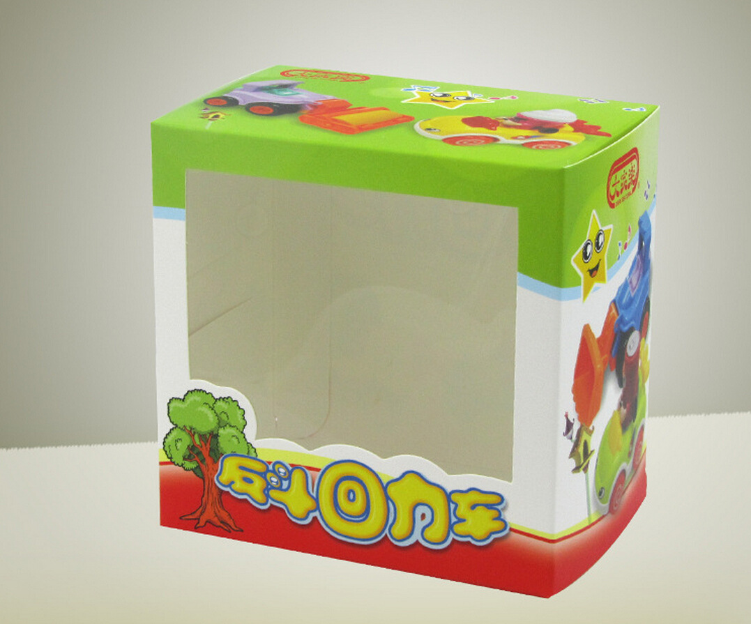 开窗pvc玩具盒 开窗彩盒 白卡 黑卡 金卡纸盒