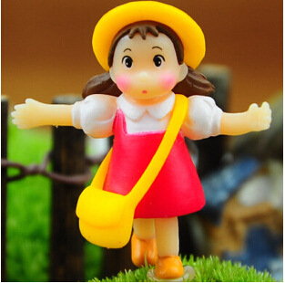 带插针 宫崎骏龙猫系列q版雨衣小梅公仔 苔藓微景观摆件 diy摆件