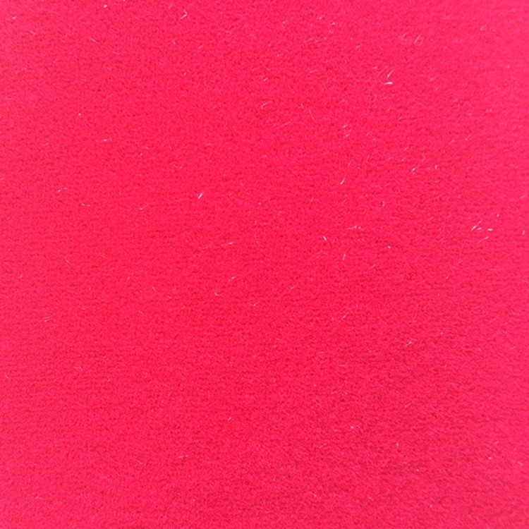 绒布定制 针织底沙发植绒布sbr贴合桌布台布面料长毛植绒布 红色