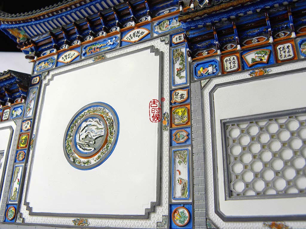 古时候出品 照壁模型影壁 民族文化古建筑模型云南特色装饰品摆件