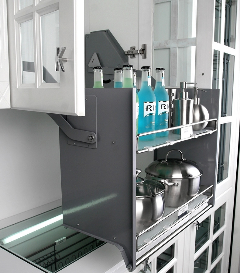 欧士勒高档不锈钢橱柜升降拉篮 橱柜吊柜自带缓冲升降机