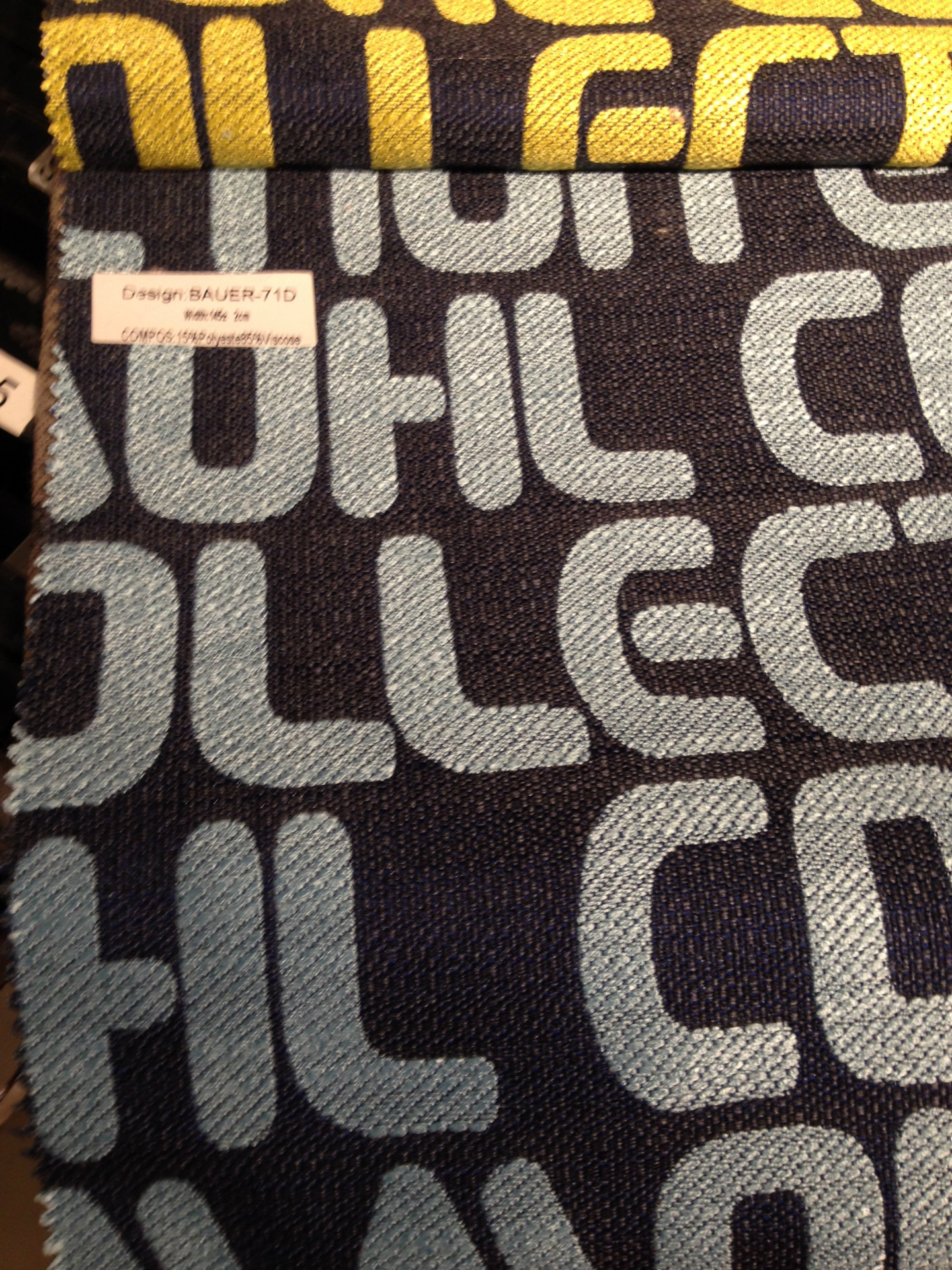 志达2015新品 时尚字母提花装饰面料 粘涤色织沙发布 bauer-d