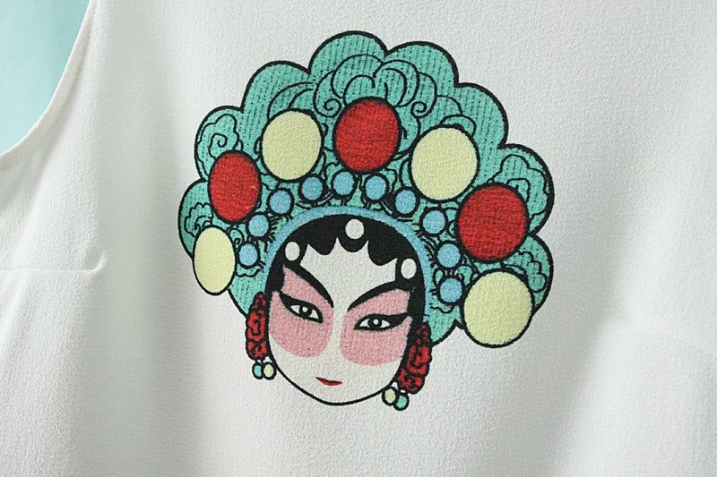 2015夏装新款欧美女士时尚脸谱印花显瘦无袖小背心t恤5-1109图片_8