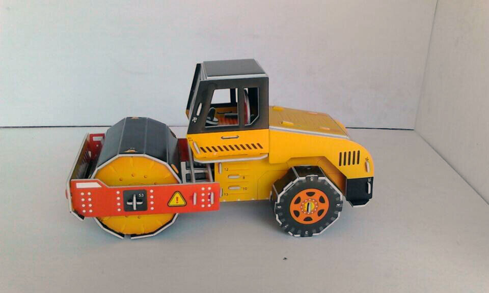 压路机 纸质3d立体拼图模型 新奇创意diy儿童益智早教玩具