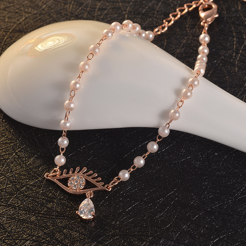 厂家直销 日韩时尚精致珍珠微镶天使之泪手链 女 高档饰品 可混批