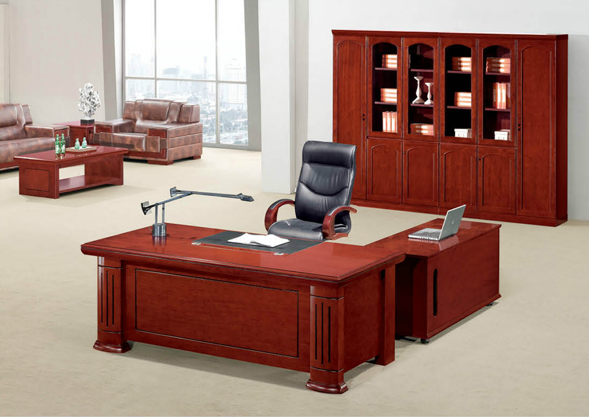 厂家直销实木大班台老板桌油漆大班桌木皮班台总裁大班桌现货