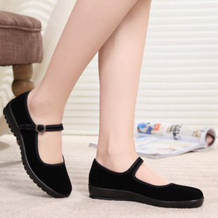 厂家直销 批发女士黑布鞋职业工作鞋 黑一代老北京布鞋大码鞋4142