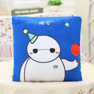 超能陆战队大白空调毯 暖手捂抱枕三用 午睡毯盖腿毯子批发