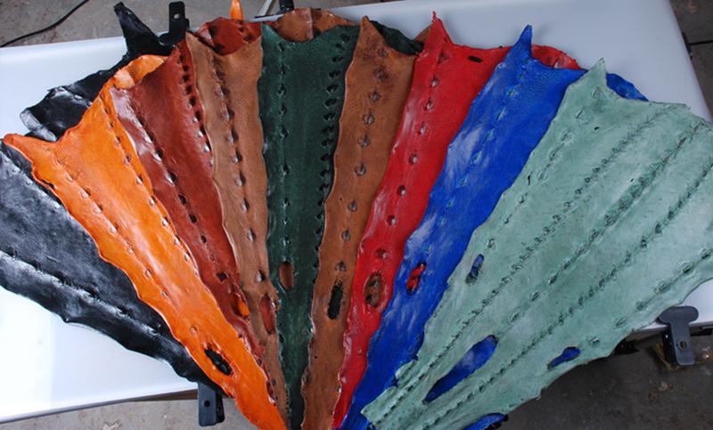 多色鲟鳇鱼皮革鲟鱼皮 可定制