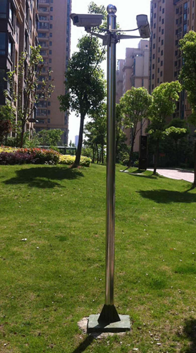 不锈钢监控立杆3米摄像机支架监控器材配件立杆送预埋件枪机球机