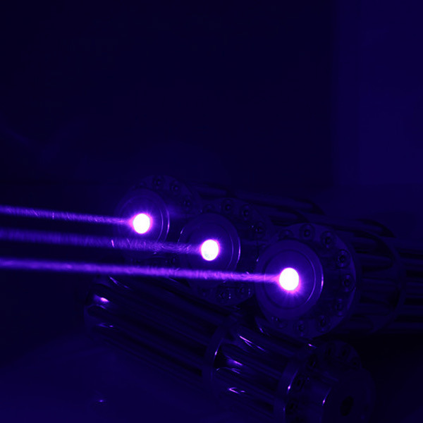 蓝光1w激光手电 蓝光 激光灯手电筒 调焦点火点烟 加特林12根柱子图片