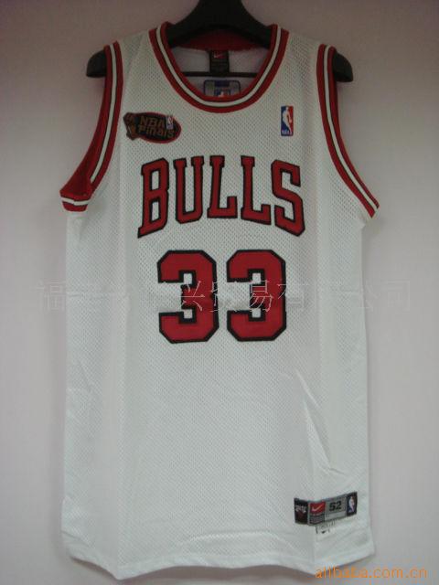 批发nba球衣,公牛队33号刺绣篮球服 75.00,70.00,65.00元/件