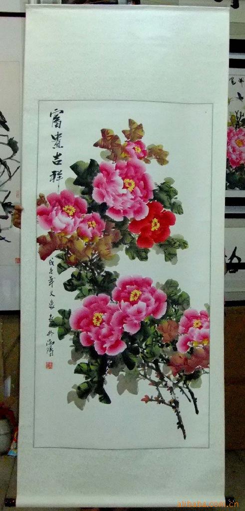 丈二牡丹画 写意牡丹画 洛阳牡丹画 卫文豪巨幅牡丹画 名家字画图片