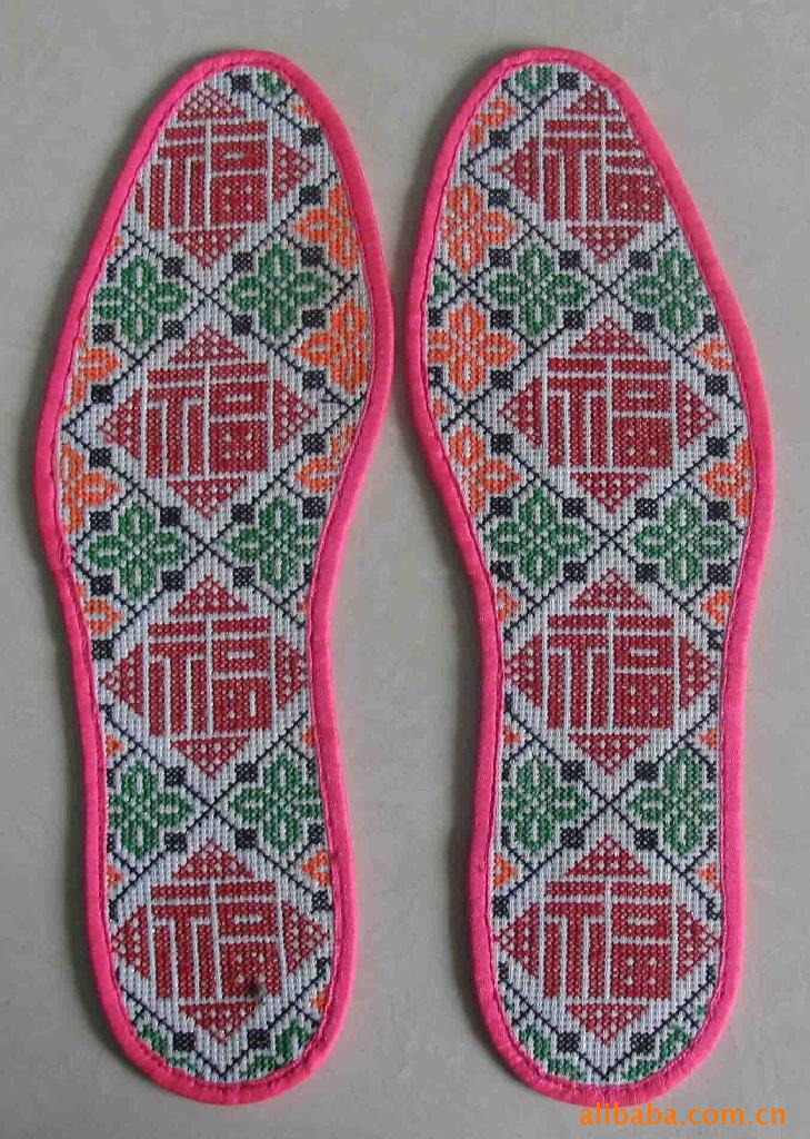 陕西民间十字绣鞋垫图片
